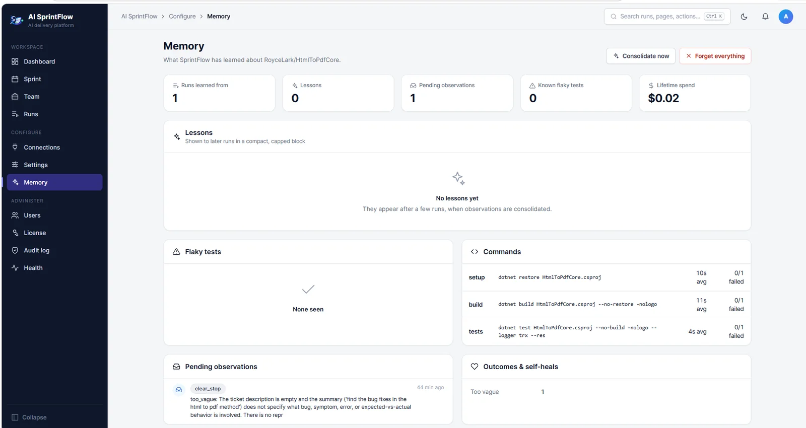 Learns your repositories